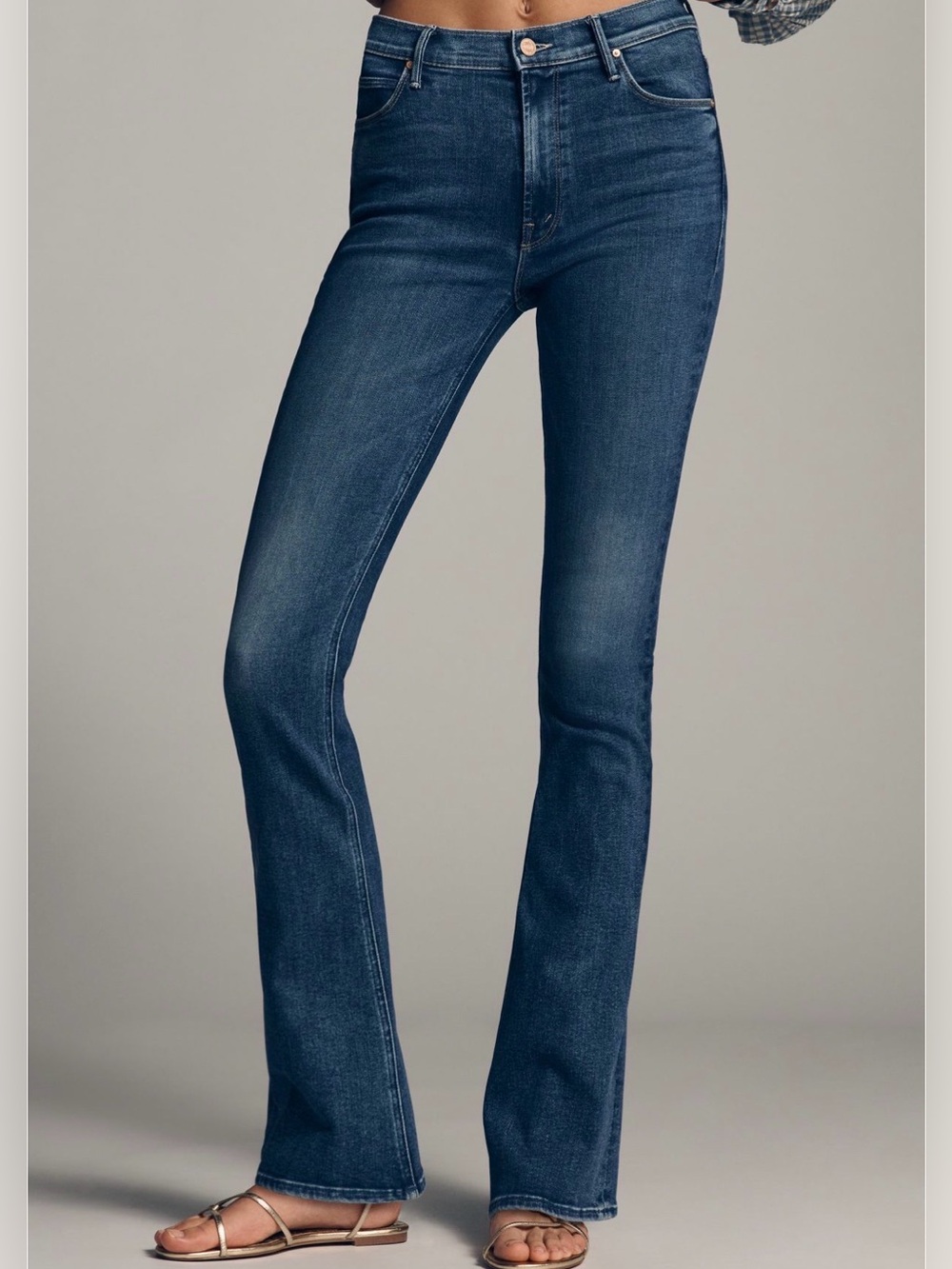 MOTHER Denim The Runaway Mid Rise Jean Skinny Flare Prized Possession Wash Sz 32